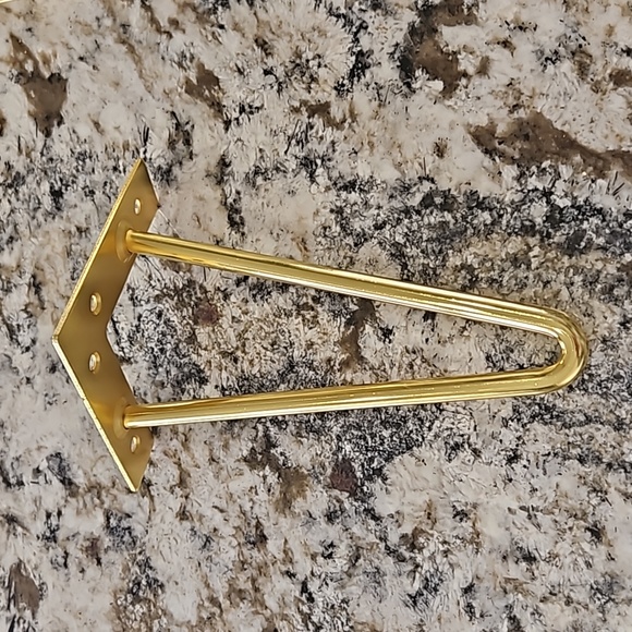 8" gold hairpin furniture legs,  NWOT (set of 4) - Picture 3 of 3